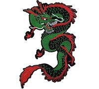 Dragon Iron on Patches Appliques Embroidered Patches Chinese Dragon Sew on Appliques for Clothes Jeans Hat Shirt Bags Decorations (Green Dragon)