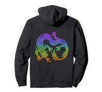 Dragon Japanese Chinese Colorful Splatter Design Pullover Hoodie