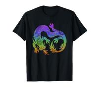 Dragon Japanese Chinese Colorful Splatter Design T-Shirt