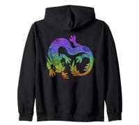 Dragon Japanese Chinese Colorful Splatter Design Zip Hoodie