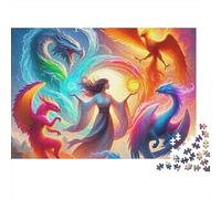 Dragon Jigsaw Puzzle Magic Dragon 1000 Pieces Thick Cardboard Eco-friendly for Teens 12-18 Concentration Gift 38x26cm/1000pcs