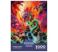 Dragon Jigsaw Puzzles Puzzles for Adults Kids. 1000 Pieces Mysterious creatures Impossible Challenge Toy Educational Game Home Decoration for Educational Games Gifts 70x50cm/1000pcs