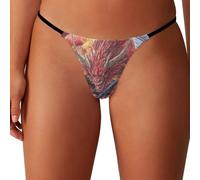 Dragon Jujutsu Warriors Breathable Thongs for Womens Stretch T-back Low Rise Underwear No Show Panties
