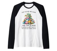 Dragon Just So We are Clear This Yarn is Mine Funny Knitting Raglan Baseball Tee