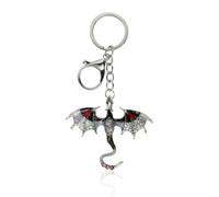 Dragon Keyring - Forth Wing Merch, Retro Hip-Hop Style Dragon Keyring with Gemstones, Alloy Chinese Dragons Pendant, Fantasy Dinosaur Jewelry for Women Man, Cute Dragons Key Chain for Bag Wallet Gift