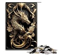 Dragon King Art Deco Jigsaw Puzzles for Adults Piece Jigsaw Puzzles for Adults for Teenagers Family Game Night Brain-Challenging Gift Idea 1000 PCS(75x50cm)