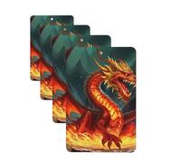 Dragon King in Fire Car Air Fresheners Cards Set of 4 Pieces Hanging Scented Cards for Wardrobe Bathroom Car Aromatherapy Tablets Rearview Mirror Pendant Car Fresheners Long Lasting