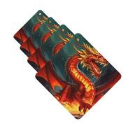 Dragon King in Fire Car Air Fresheners Cards Set of 4 Pieces Hanging Scented Cards for Wardrobe Bathroom Car Aromatherapy Tablets Rearview Mirror Pendant Car Fresheners Long Lasting
