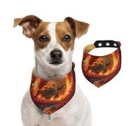 Dragon King in Fire Cotton Dog Bandanas - Washable Cotton Handkerchief Scarf Triangle Bandana for Small Medium Large Dog,Cat, Black