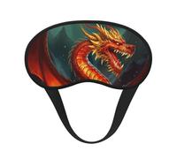 Dragon King in Fire Eye Mask for Sleeping Soft Satin Sleep Shade Cover Blindfold with Elastic Strap Travel Nap Blackout Eye Shade Cover for Women Men