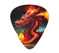 Dragon King in Fire Guitar picks, 12 pieces per pack, 3 different thicknesses, suitable for guitar, bass, ukulele and other instruments.