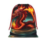 Dragon King in Fire L Patterned Gift Bags - Add a touch of formality to weddings, Christmas, birthdays, and anniversaries - (S - L)
