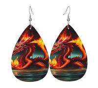 Dragon King in Fire Leather earrings, European and American style earrings for young women, birthday gifts/Valentine's Day gifts