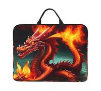 Dragon King in Fire Prints 14-Inch Laptop Sleeve Waterproof And Shockproof Suitable For Office Work Business Trips And Daily Travel.