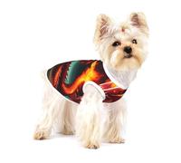 Dragon King in Fire Small Dog Cotton Vest Large - Breathable, Comfortable Pet Shirt for Cats and Dogs