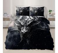 Dragon King Size Bedding Set Magical Creature Duvet Cover Set 3 Piece Dark Aesthetics Printed Comforter Cover Set for Teens Kids Boys Girls (King)