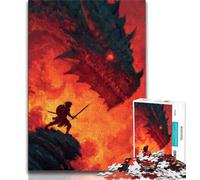 Dragon Knight 1000 Piece Jigsaw Puzzle for Adults Teens,Learning Educational Toys Family Games with Matching Poster And Trivia Sheet (38x26cm)