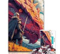 Dragon Knight 1000 Piece Jigsaw Puzzles for Teenagers,Learning Educational Toy for Is Ideal As A Gift for The Whole Family 38x26cm