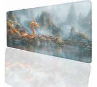 Dragon Lake Mouse Mat 39.4x19.7inch Large Gaming Mouse Pad Desk Mat Stitched Edges, Non Slip Rubber Base, Waterproof Surface, Computer Accessories for Home Office Decor Gift LMDT12068