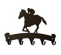 Dragon Laser Ltd., UK-Made Metal Wall Hook - Horse and Jockey - Ideal for Keys, Dog Leads, Kitchen Utensils and Coats - Home Organiser Gift Idea, Horse Racing Lover Gift Idea
