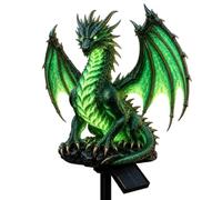 Dragon Legacy Golden Ember Edition Solar Garden Light Statue,Dragon Solar Garden Lights, Gothic Medieval Statue Lamp Fantasy Decor for Halloween Outdoor Patio Yard (#G)