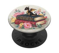 Dragon Librarian Bookish Book Reading PopSockets Adhesive PopGrip
