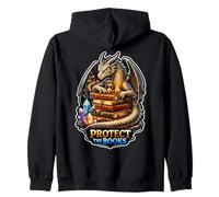 Dragon Library Guardian Keeps Stories Safe Zip Hoodie