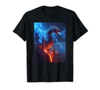 Dragon Lightning Storm 80s Dark Fantasy T-Shirt