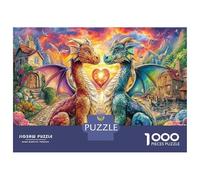 Dragon Love 1000 Piece Jigsaw Mind Relaxation Puzzle: For Office Breaks Dragons & Heart and Mental Calm, The Puzzle for Stress Relief And Focus 52x38cm/1000pcs