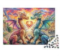 Dragon Love 1000 Piece Jigsaw Puzzle for Kids And Adults Two Loving Dragons Brainteasing Jigsaws Educational Games Fun Present & Activity 52x38cm/1000pcs