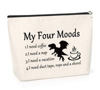 Dragon Lover Gift Funny Dragons Makeup Bag Coffee Lover Gift Dragon Christmas Birthday Present for Women Friend Colleague Coffee Themed Zipper Pouch My Four Mood Travel Cosmetic Bag