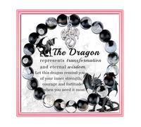 Dragon Lover's Charm Gemstone Jewelry Bracelet Inspiration Spirit Animal Gift for Friends, One size, Stone, na unknow