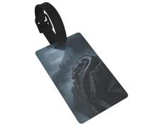 Dragon Luggage Tags for Suitcases, PVC Suitcase Tag with Secure Strap Suitcase Identifier with Privacy Name Card for Travel Bag Tags Personalized Baggage Tag for Women Men