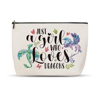 Dragon Makeup Bag, Exquisite Make Up Bag from Waterproof Polyester, Cosmetic Bags for Dragon Lover, Travel Organizer Gift for Makeup Lovers, Just A Girl Who Loves Dragons Zipper Pouch