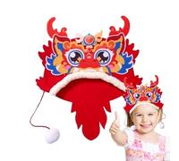 Dragon Mascot Hat, Chinese Dragon Hat, 2024 Dragon Plush Hat, DIY Chinese New Year Hat Material Kit, Festival Party Costume Supplies