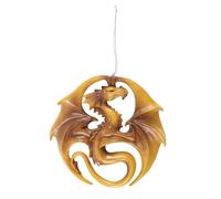 Dragon Medal Hanging Ornament Anne Stokes Gold One Size