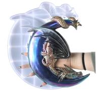 Dragon Mold Moon-Shaped Realistic 3D Dragon Resin Mold Easy Release DIY-Friendly Silicone Molds for Crafts, Wall Art, Home Decor, Resin