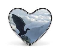 Dragon Monarch Badge Pin Brooch Button Stylish Heart Shaped Decorative for Clothes Backpacks Hats
