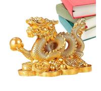 Dragon Money Coins Figurine, Golden Chinese Feng Shui Dragon, Cornucopia Dragon Ancient Coins Statue, Resin Ornaments, Attract Wealth And Good Luck Fortune For Home Decor And