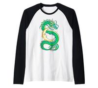 Dragon Moon Celestial Mystical Fantasy Lover Serpent Blind Raglan Baseball Tee