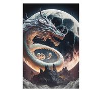Dragon Moonlit Majesty -6 Classic Wooden Jigsaw Puzzle for Adults, 1000 PCS | Section-by-section building: a practical indoor pastime at your own pace.