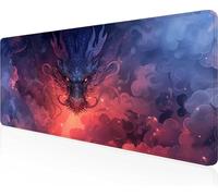 Dragon Mouse Mat 1000x400x3mm Large Gaming Mouse Pad Black Keyboard Mat Stitched Edges, Non Slip Rubber Base, Waterproof Soft Cloth, Computer Accessories for Home Office Decor, Gifts PjY13176 4-A