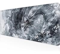 Dragon Mouse Mat 1000x400x3mm Large Gaming Mouse Pad Black Keyboard Mat Stitched Edges, Non Slip Rubber Base, Waterproof Soft Cloth, Computer Accessories for Home Office Decor, Gifts PjY8856 4-P