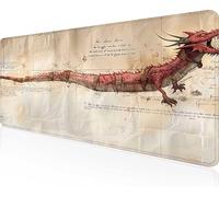 Dragon Mouse Mat 1000x400x3mm Large Gaming Mouse Pad Yellow Keyboard Mat Stitched Edges, Non Slip Rubber Base, Waterproof Soft Cloth, Computer Accessories for Home Office Decor, Gifts PjY9216 4-7