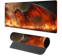 Dragon Mouse Mat 1000x500x3mm, Gaming Mouse Pad Flame, Large Desk Mat Non-Slip Rubber Base XXL Mousepad with Stitched Edge, Gaming Accessories Keyboard Mousepad, for Computer Accessories Laptop 4-2023