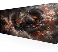Dragon Mouse Mat 1200x600x3 mm Large Gaming Mouse Pad Black Keyboard Mat Stitched Edges, Non Slip Rubber Base, Waterproof Soft Cloth, Computer Accessories for Home Office Decor, Gifts PjY7578 R-M