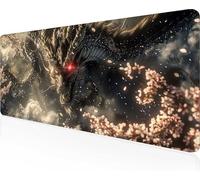 Dragon Mouse Mat 1200x600x3mm Large Gaming Mouse Pad Black Keyboard Mat Stitched Edges, Non Slip Rubber Base, Waterproof Soft Cloth, Computer Accessories for Home Office Decor, Gifts PjY9128 1-4