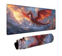 Dragon Mouse Mat, Gaming Mouse Pad Sunset Waterproof Desk Mat Large 40x20x0.12in with Non-slip Rubber Base, Mousepad for Gaming Laptop Keyboard Autumn Decor Office Desk Accessories Gifts DBYH-7540
