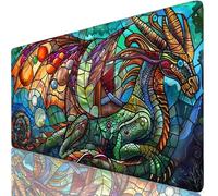 Dragon Mouse Mat Green Mouse Pad Desk Mat Soft Smooth Surface and Anti-Slip Rubber Base for Stable Grip on Smooth Surfaces, Improved Precision and Speed, Mousepad for Office 500 x 250 x 3mm K0-1226