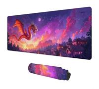 Dragon Mouse Mat Large 800x400 mm Gaming Mouse Pad Landscape Mousepad Waterproof Desk Pad Keyboard Mat for Computer Accessories Mousemat with Non-Slip Base Stitched Edges for Gifts for Men Office H-57